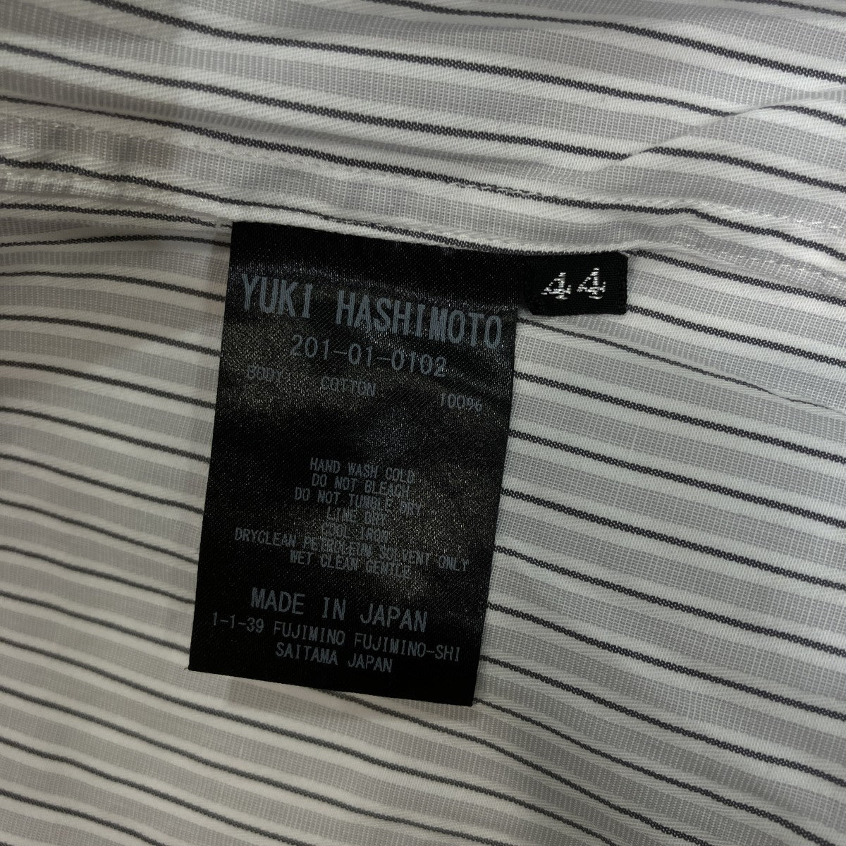 YUKI HASHIMOTO CROSSOVER LONG SLEEVE OFFICER SHIRTSオフィサーシャツ201-01-0102 古着・中古-5枚目のアイテム画像