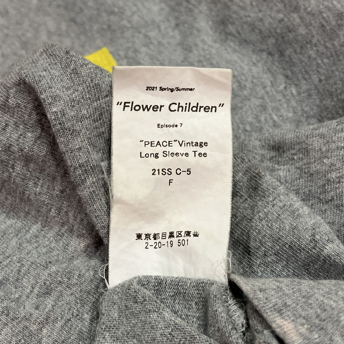PEACE Vintage Long Sleeve Tee長袖Tシャツ21SS C-5