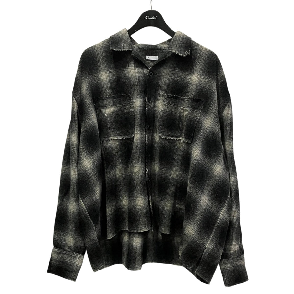 WOOL OMBRE CUT-OFF SHORT SHIRTチェックシャツNMSH-017