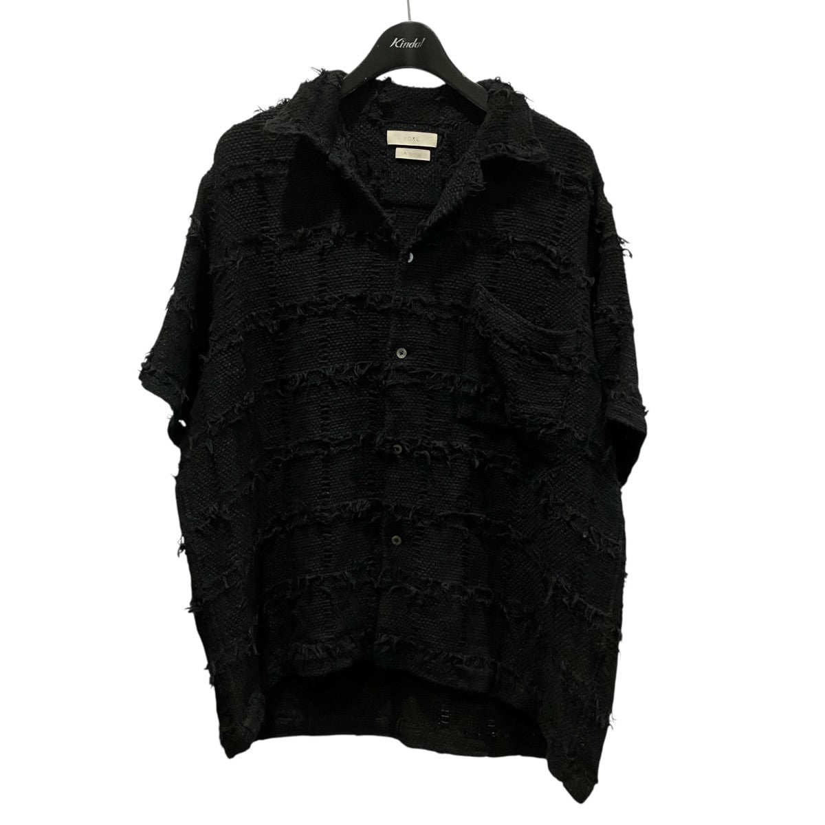 FRINGE CHECK TWEED OPEN COLLAR SHIRTフリンジチェック半袖シャツYK25SS001005SH