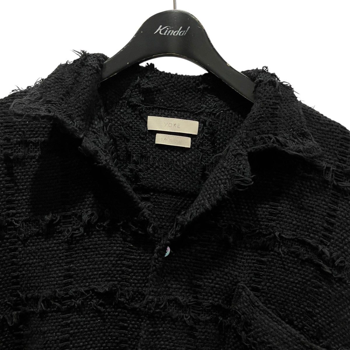 FRINGE CHECK TWEED OPEN COLLAR SHIRTフリンジチェック半袖シャツYK25SS001005SH