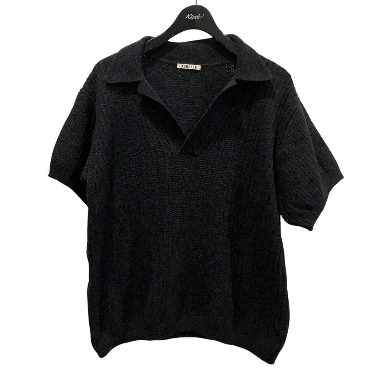 BRUSHED COTTON WOOL RIB KNIT SKIPPER POLOスキッパーニットポロシャツA23SP02HA