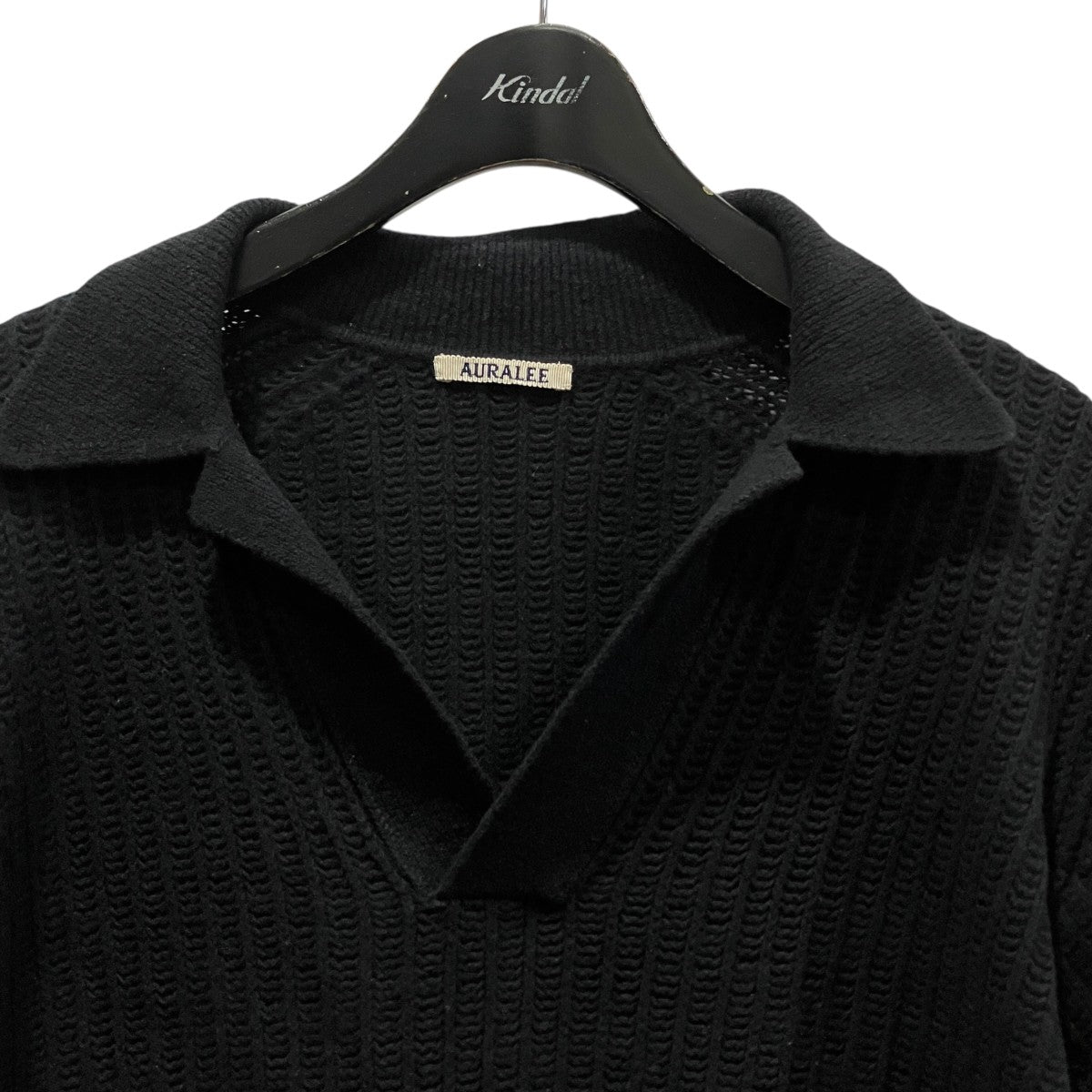 BRUSHED COTTON WOOL RIB KNIT SKIPPER POLOスキッパーニットポロシャツA23SP02HA