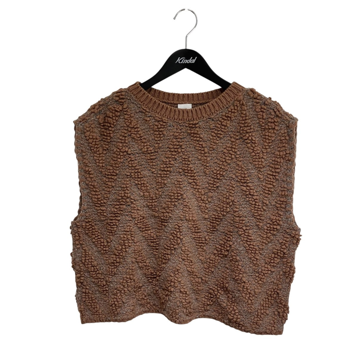 JACQUARD KNIT NO SLEEVE PULLOVERウールボアベスト8618-299-0070