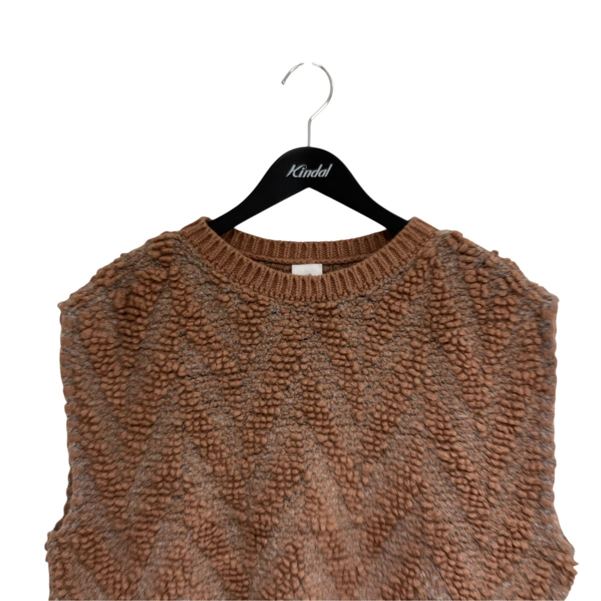 JACQUARD KNIT NO SLEEVE PULLOVERウールボアベスト8618-299-0070