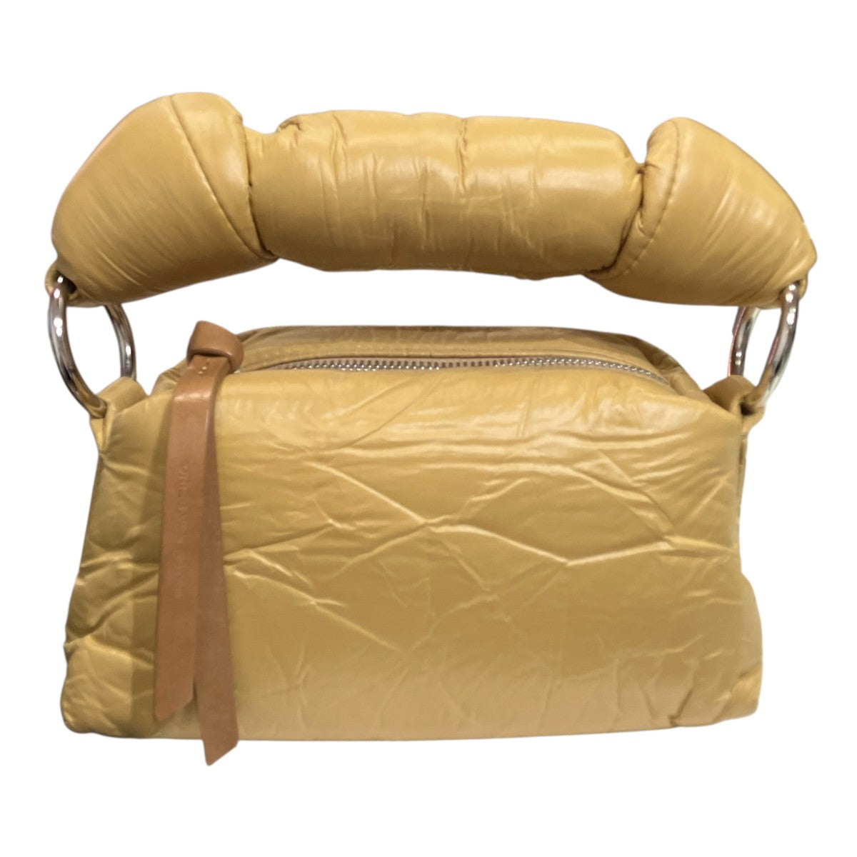 Knotted Handle Crinkled Cushion Bagナイロンハンドルバッグ