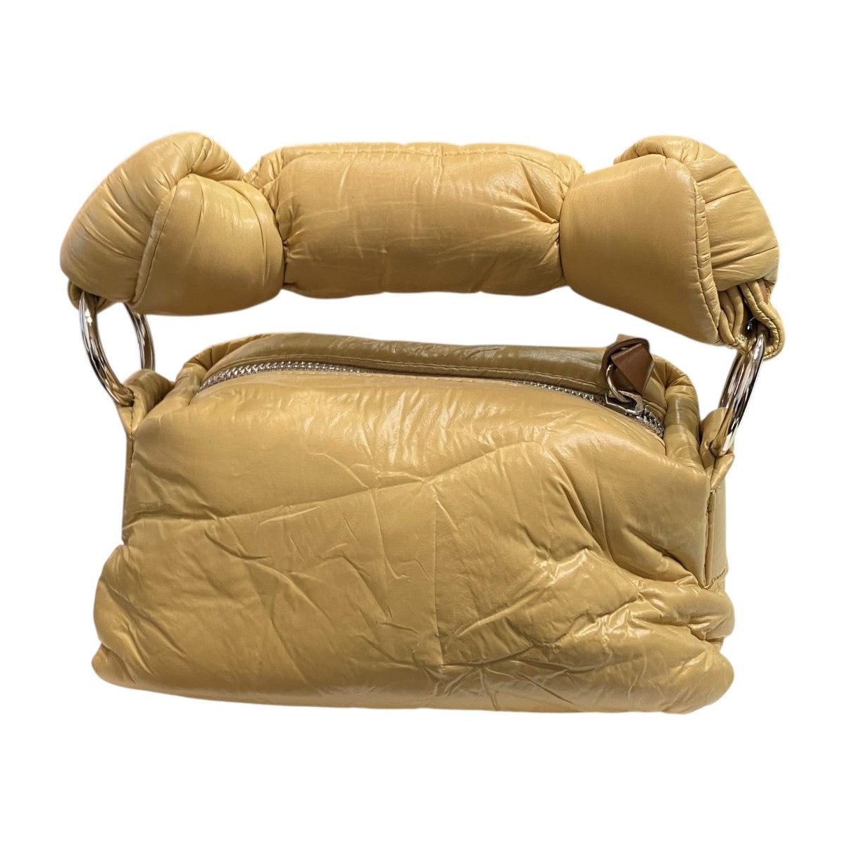 Knotted Handle Crinkled Cushion Bagナイロンハンドルバッグ