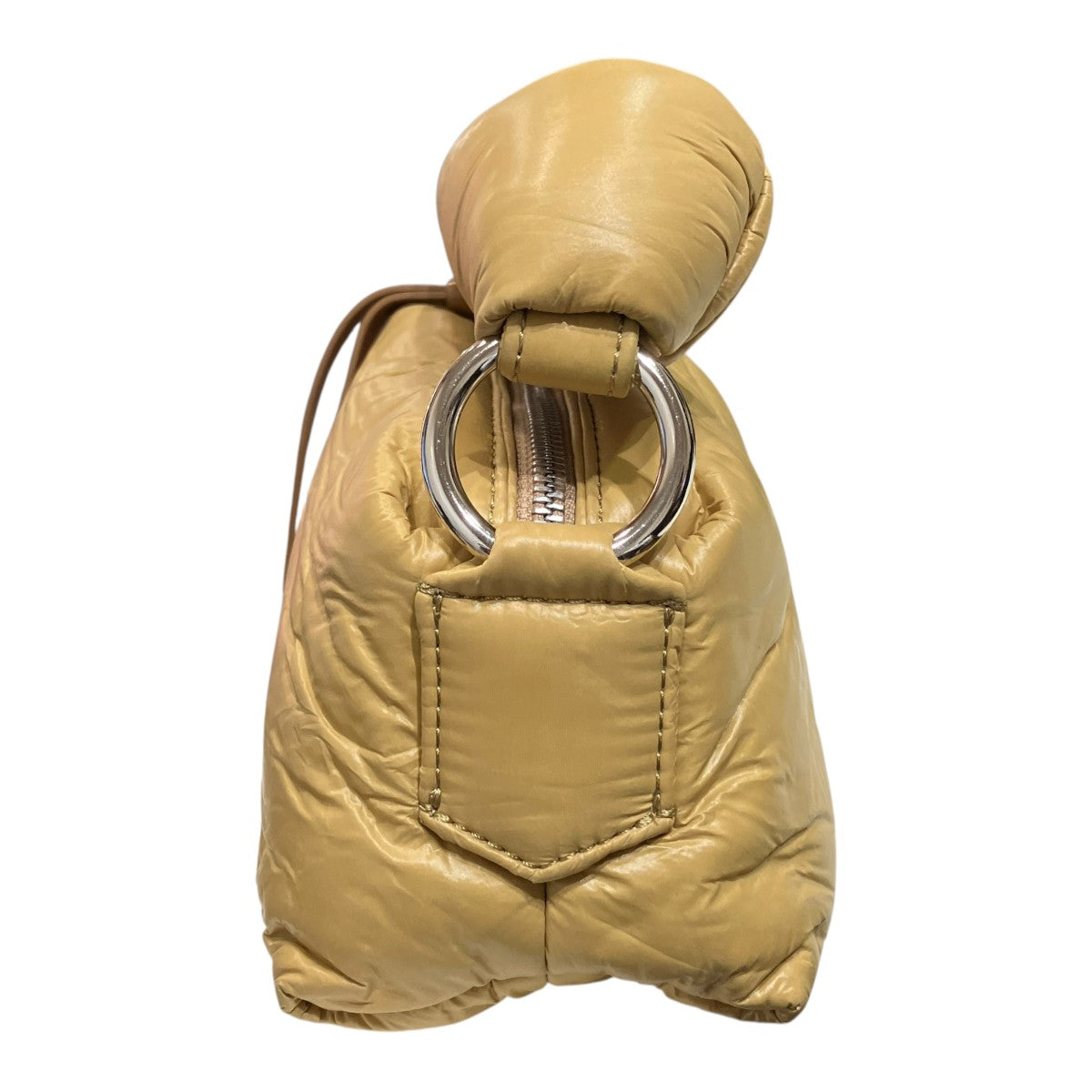 Knotted Handle Crinkled Cushion Bagナイロンハンドルバッグ