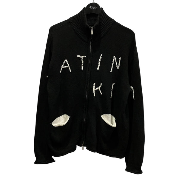 Matin Kim(マーティンキム) EMBROIDERY LOGO KNIT ZIP UPロゴ刺しゅう