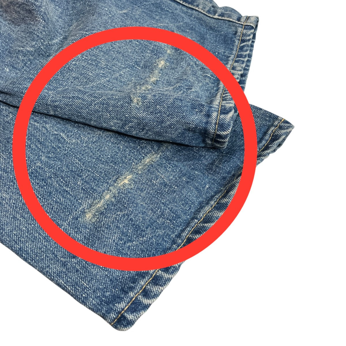 ヴィンテージ加工シンチバックデニムパンツHM28PT006
