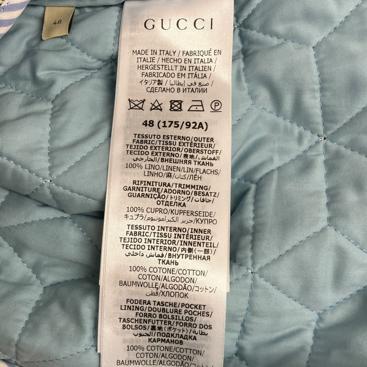 GUCCI プリントリネンジャケット732877 古着・中古-7枚目のアイテム画像