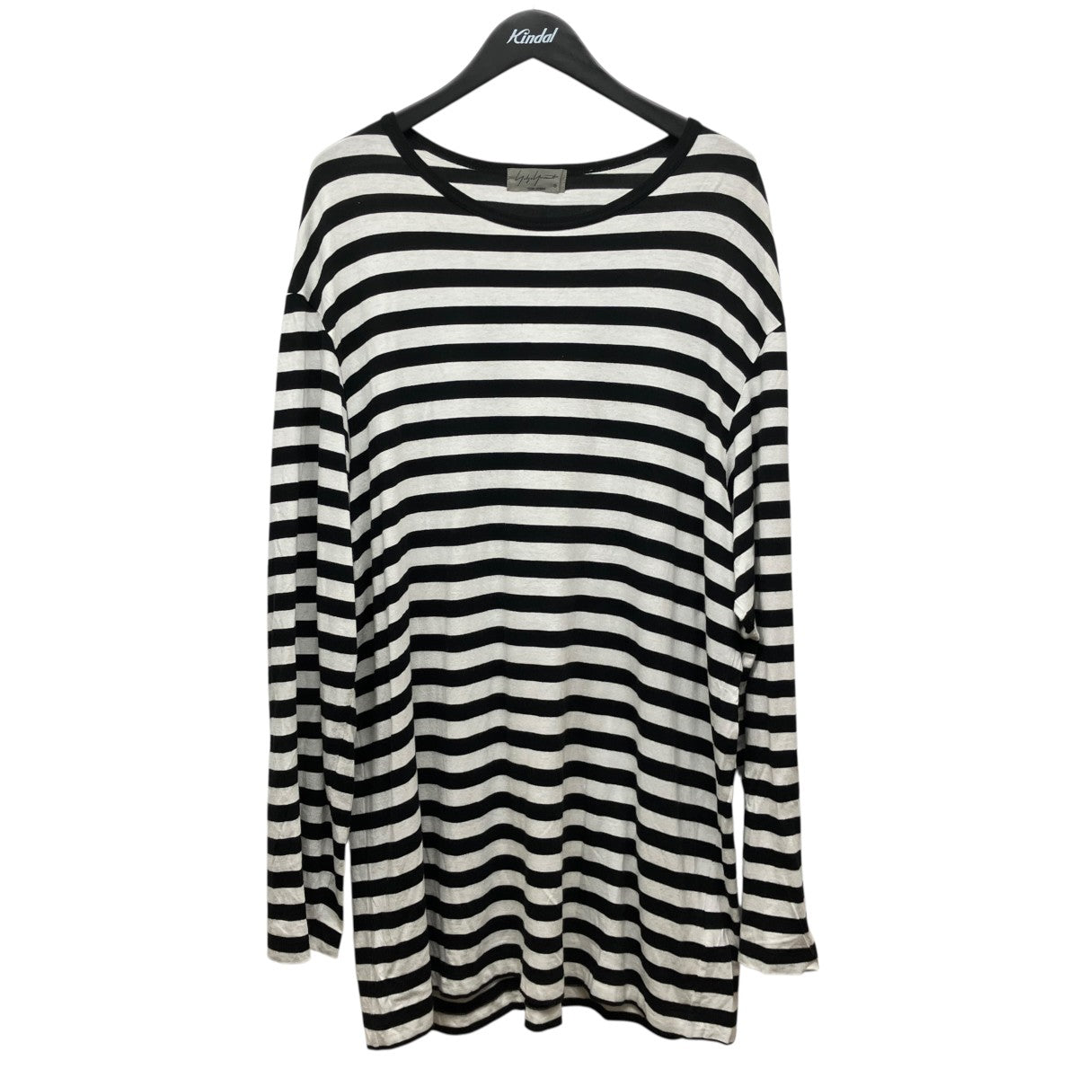 Yohji Yamamoto pour homme バックプリント長袖ボーダーカットソーHW-T15-270 ｽﾀｯﾌTｼｬﾂﾛﾝｸﾞ 古着・中古-1枚目のアイテム画像