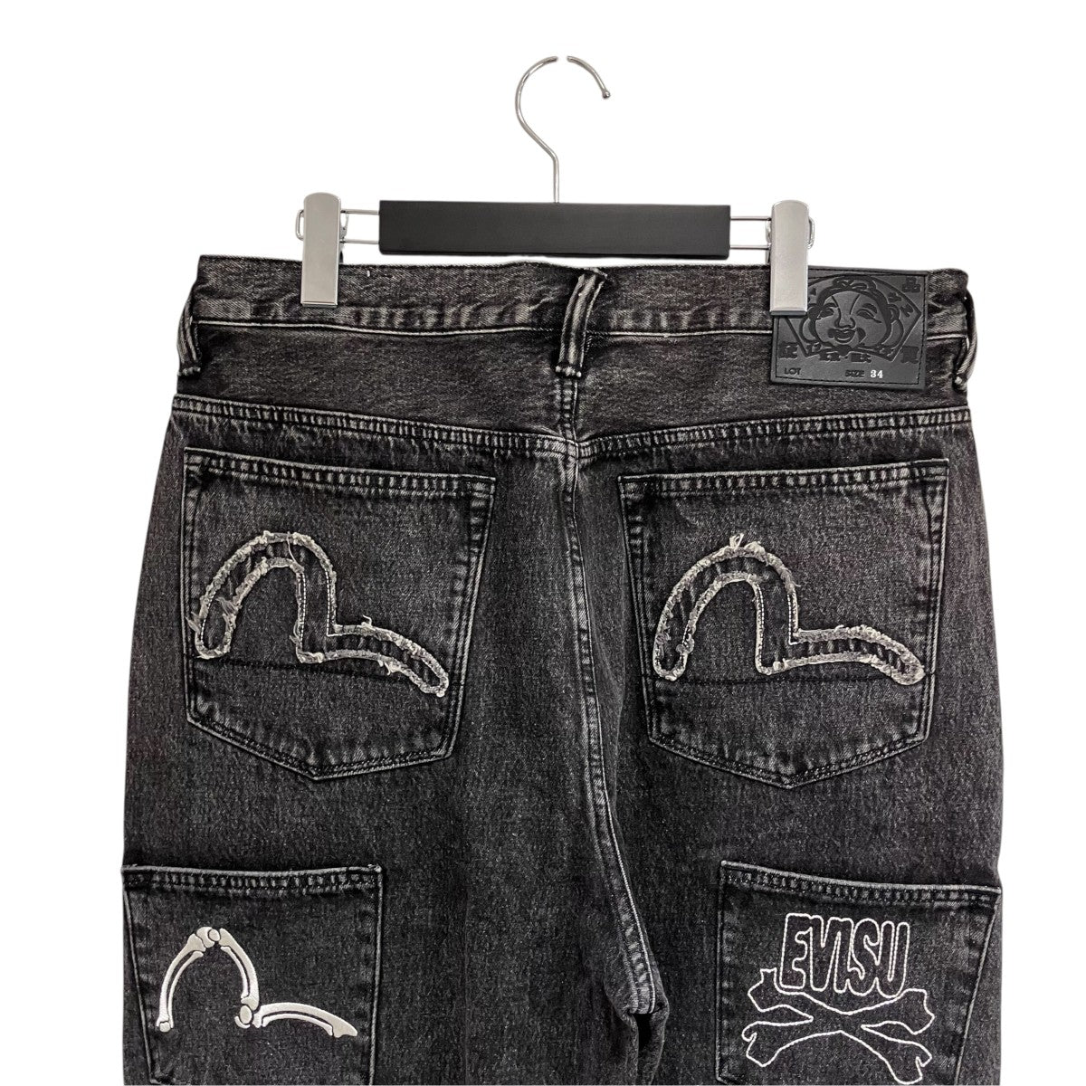 EVISU Skull Multi-Pocket Denim Jeansマルチポケットカモメ刺しゅうデニムパンツ2ESHTM6JE7030FFDN 古着・中古-4枚目のアイテム画像