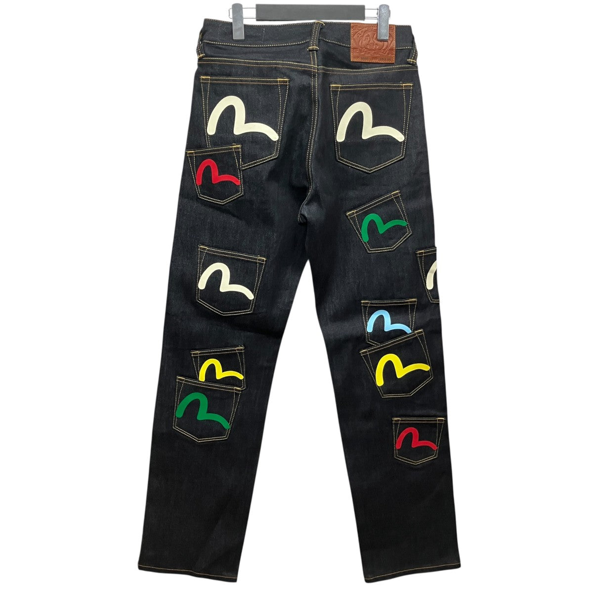 EVISU MULTI-POCKET REGULAR FIT JEANSマルチポケットカモメプリントデニムパンツ2EAHTM4JE125600DN 古着・中古-2枚目のアイテム画像