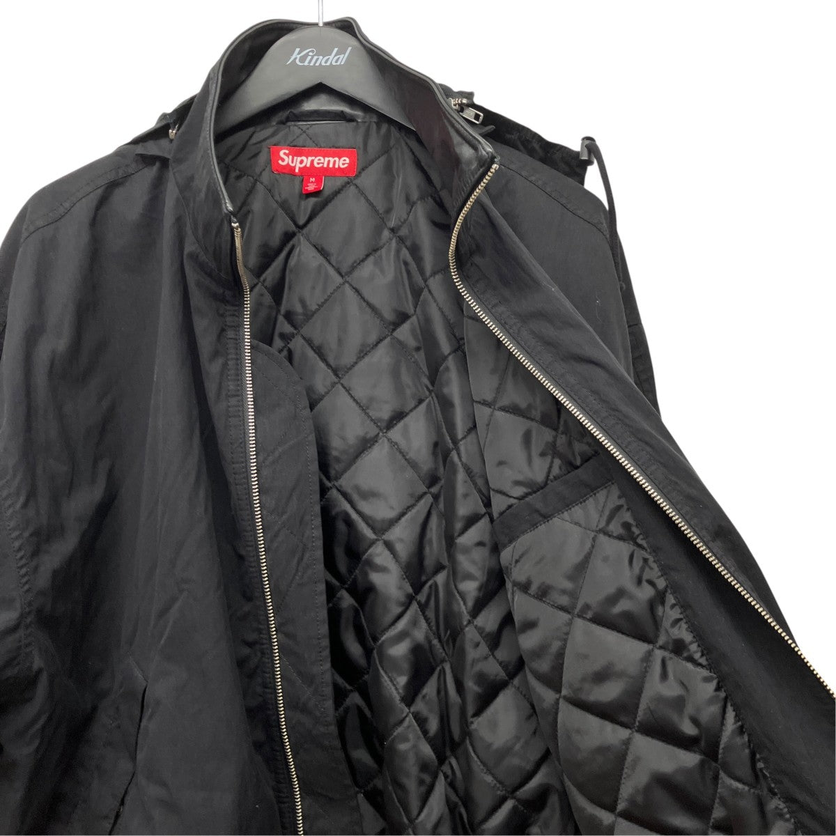 Supreme 25SS襟レザー胸ロゴ刺しゅう中綿ジャケットLeather Collar Utility Jacket 古着・中古-6枚目のアイテム画像