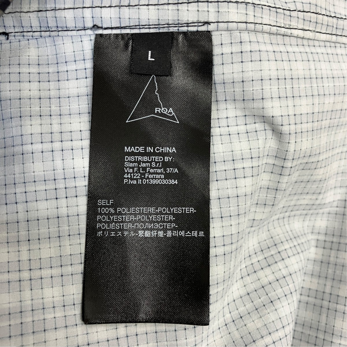 ROA Aair Floweave Printed Check Long Sleeve Hooded Shirtチェックジップパーカー 古着・中古-5枚目のアイテム画像