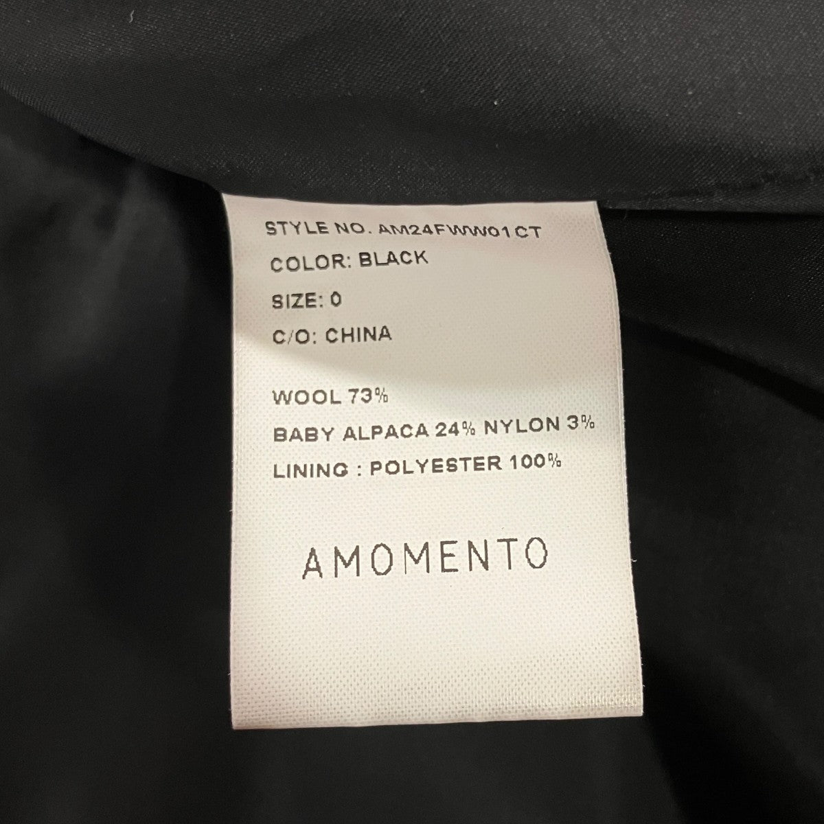 AMOMENTO 24AWアルパカ ラグラン コートAM24FWW01CT 古着・中古-5枚目のアイテム画像