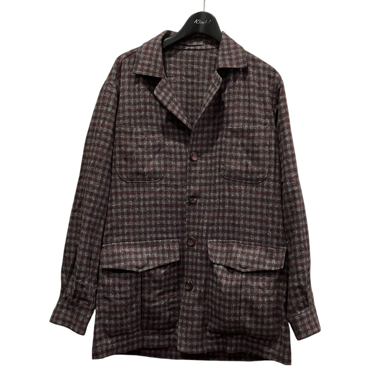 SARTORIO ベルト付きチェックジャケットSG350S063050 古着・中古-1枚目のアイテム画像