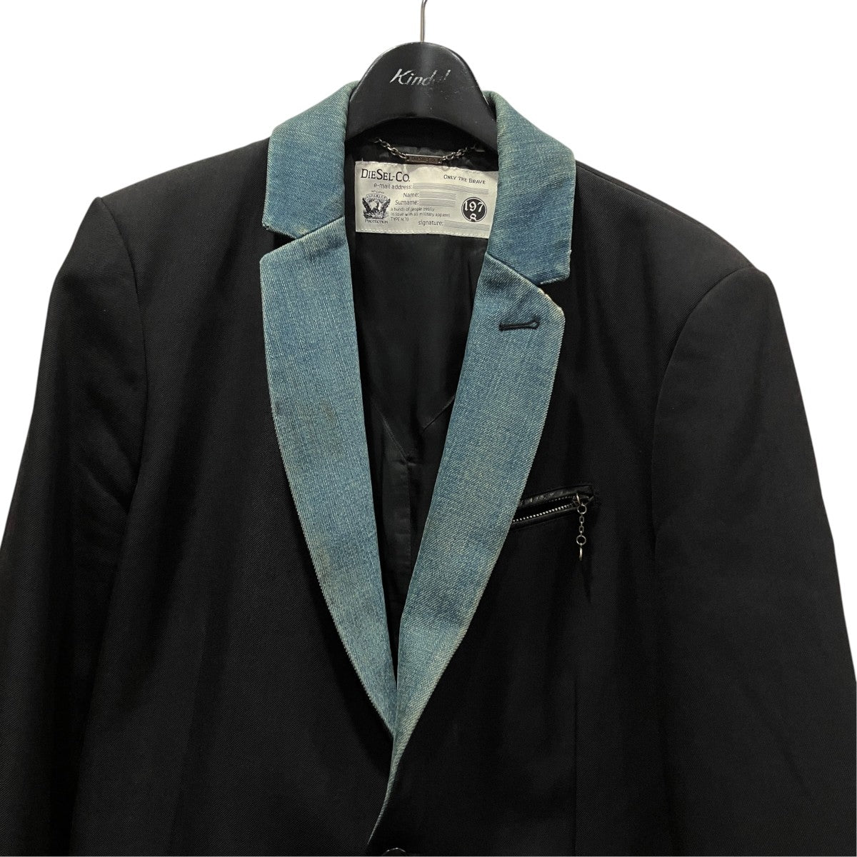 DIESEL デニム切替テーラードジャケット 古着・中古-3枚目のアイテム画像
