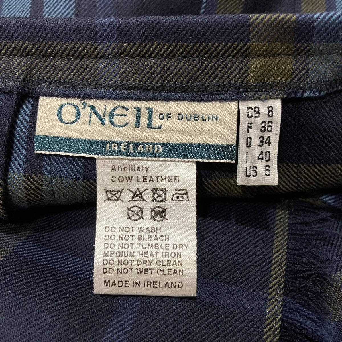 O’NEIL OF DUBLIN チェックラップスカート 古着・中古-5枚目のアイテム画像