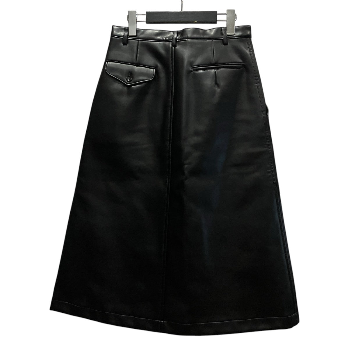 BLACK COMME des GARCONS フェイクレザースカート1I-S001 古着・中古-2枚目のアイテム画像