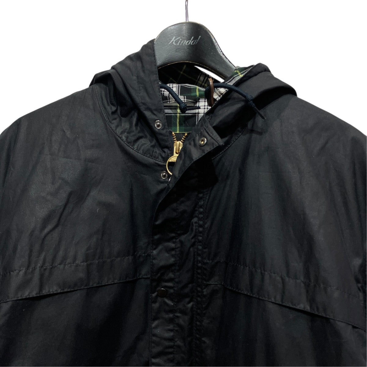 Barbour Short Durham Wax Jacketオイルドフーディ-ジャケット2448NY71 古着・中古-3枚目のアイテム画像