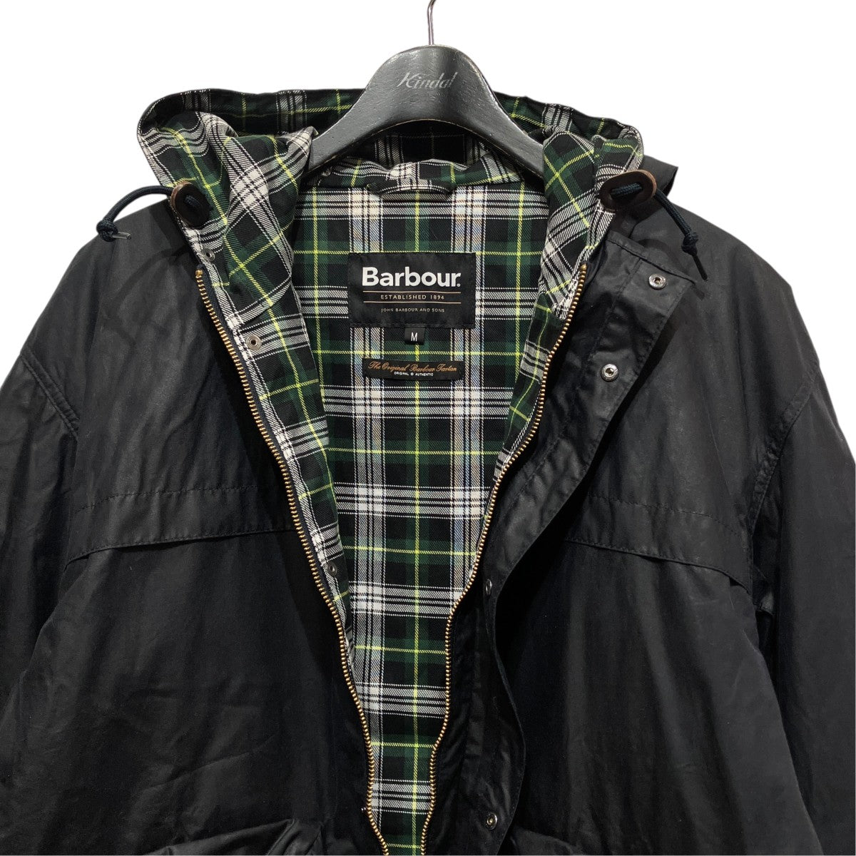 Barbour Short Durham Wax Jacketオイルドフーディ-ジャケット2448NY71 古着・中古-4枚目のアイテム画像
