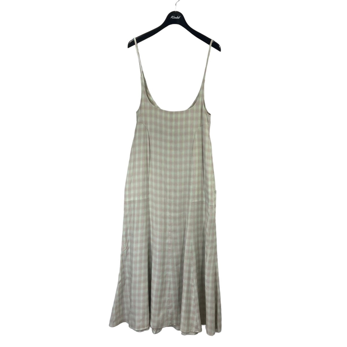 キャミソールワンピース Linen  Mix Ombre Check Camisole Dress