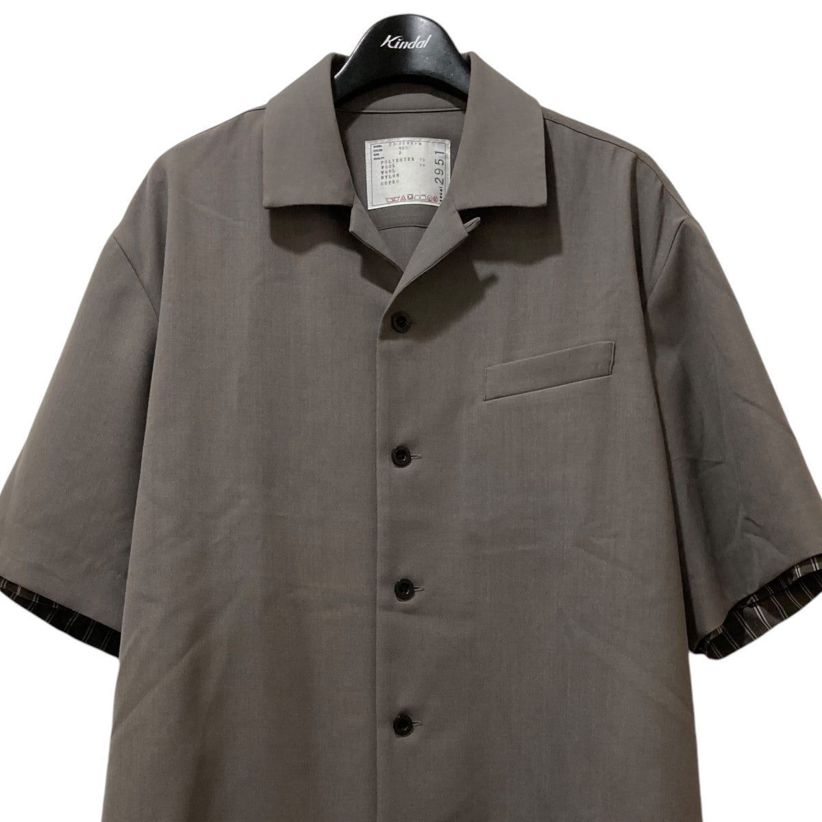 sacai(サカイ) Suiting Shirt 半袖シャツ 23-02951M 23-02951M グレー ...
