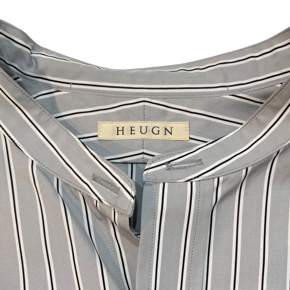 HEUGN(ユーゲン) 23SS Stripe Rob コットンオルタネイトストライプバンドカラーシャツ ストライプシャツ SHIRT 064  SHIRT 064 グレー サイズ L｜【公式】カインドオルオンライン ブランド古着・中古通販【kindal】