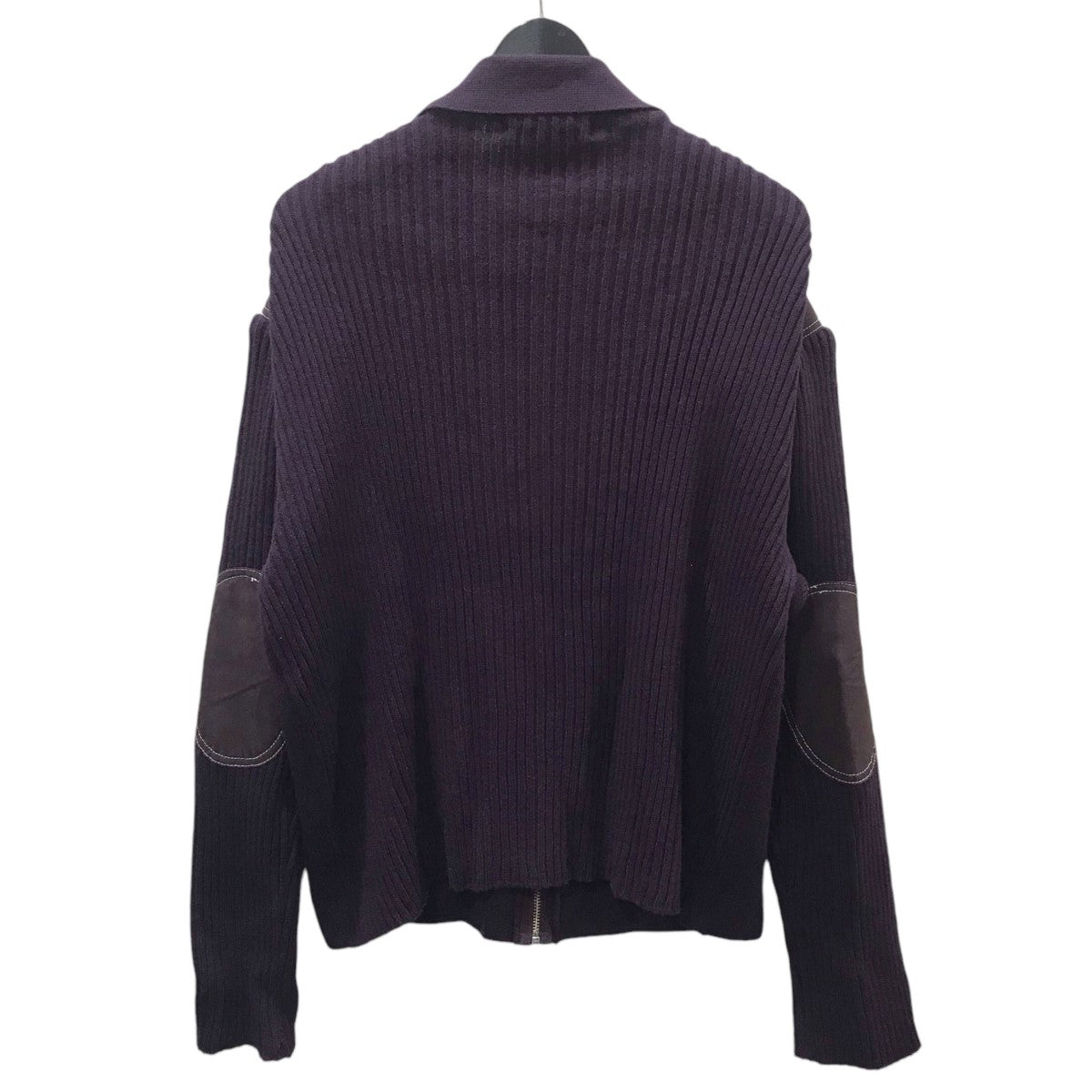 22AW エルボーパッチジップアップニットカーディガン FAUX SUEDE ZIP UP KNIT フェイクスウェードジップアップニット 22AW-KNN-003