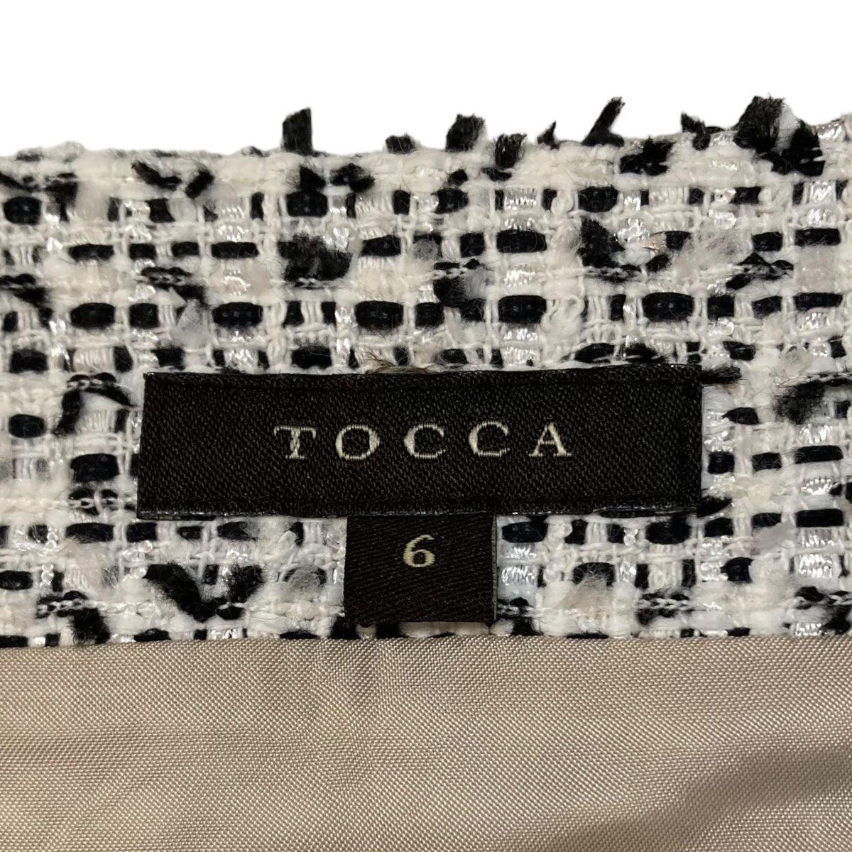 TOCCA(トッカ) ツイードワンピース ブラック×ホワイト サイズ S ...