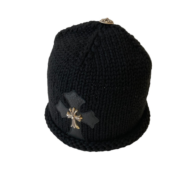 Chrome Hearts クロムハーツ 黒 ニット帽 CHROME HEARTS クロムハーツ ニット帽 ビーニー カシミヤ ブラック