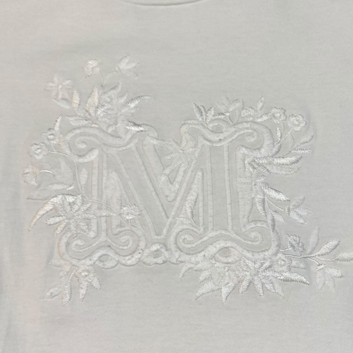 マックスマーラ MaxMara SACHA EMBROIDERED T-SHIRT Tシャツ 2319410132 6 50 ホワイト サイズ：S Max Mara MAX MARA マックスマーラー SACHA EMBROIDERED T-SHIRT