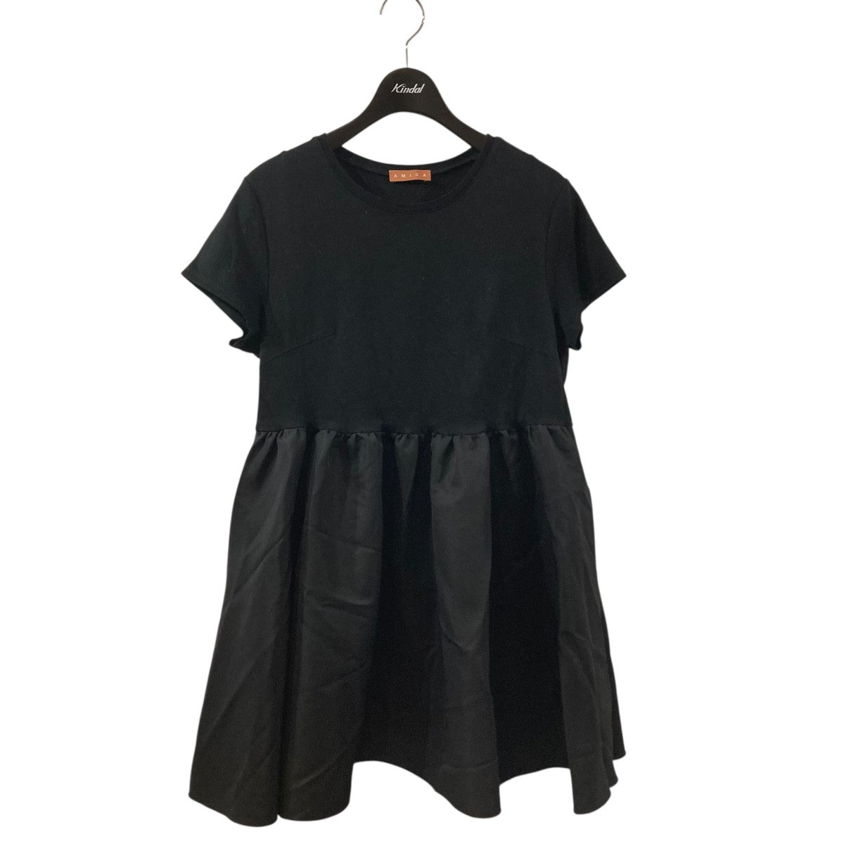 【値下げ】AMICA BALLERINA TUNIC TOP BLACK 半袖Tシャツ AM062C-SS05 ブラック サイズ：Free (南船場店) AMICA(アミカ) BALLERINA TUNIC TOP BLACK半袖TシャツAM062C