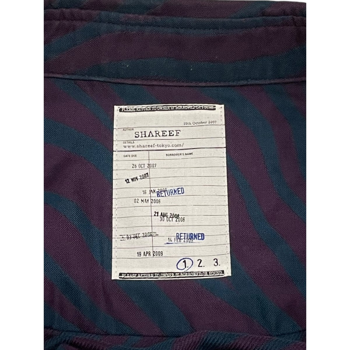 SHAREEF(シャリーフ) 総柄シャツ 23313023 パープル×ネイビー