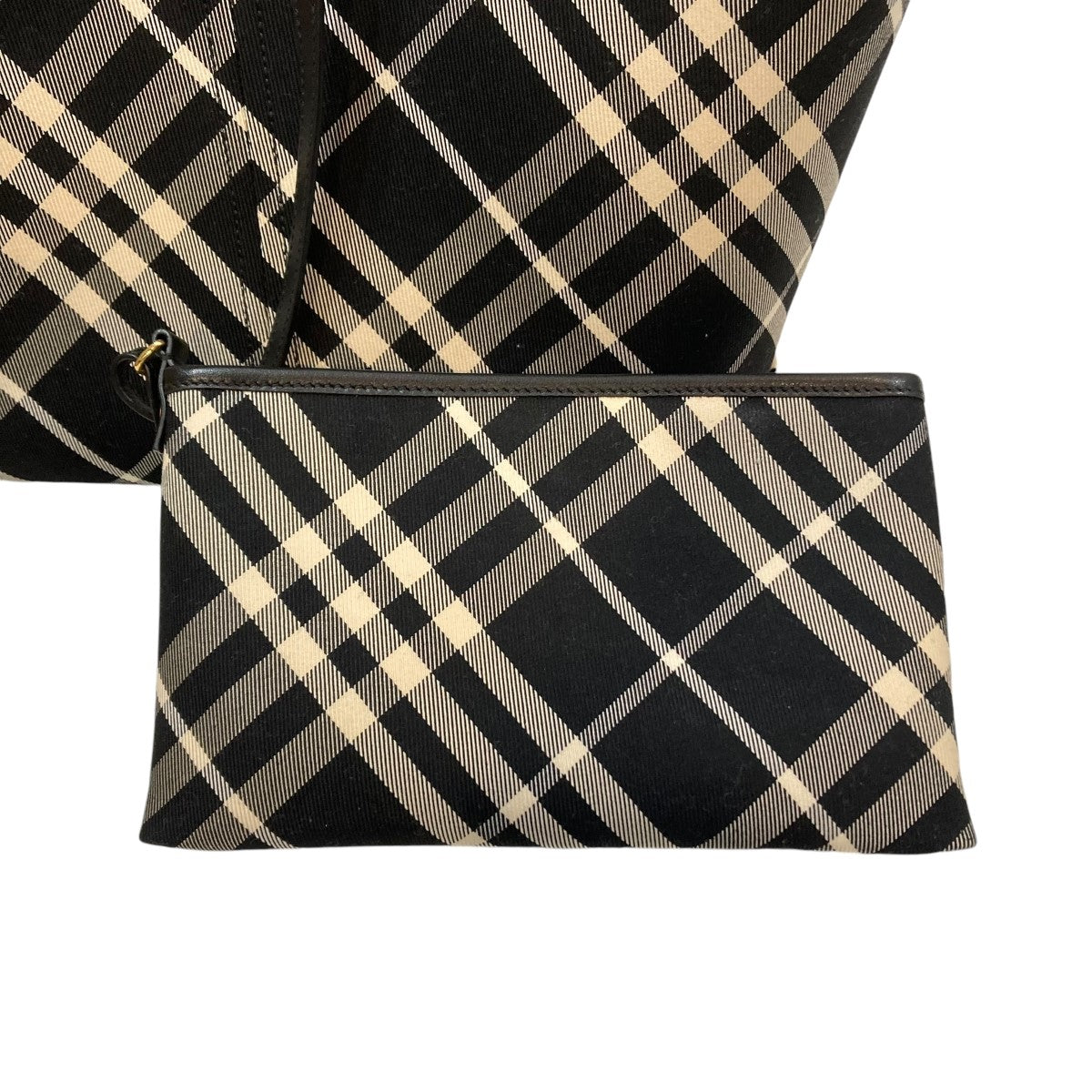 BURBERRY(バーバリー) スモール チェックトート ブラック×アイボリー