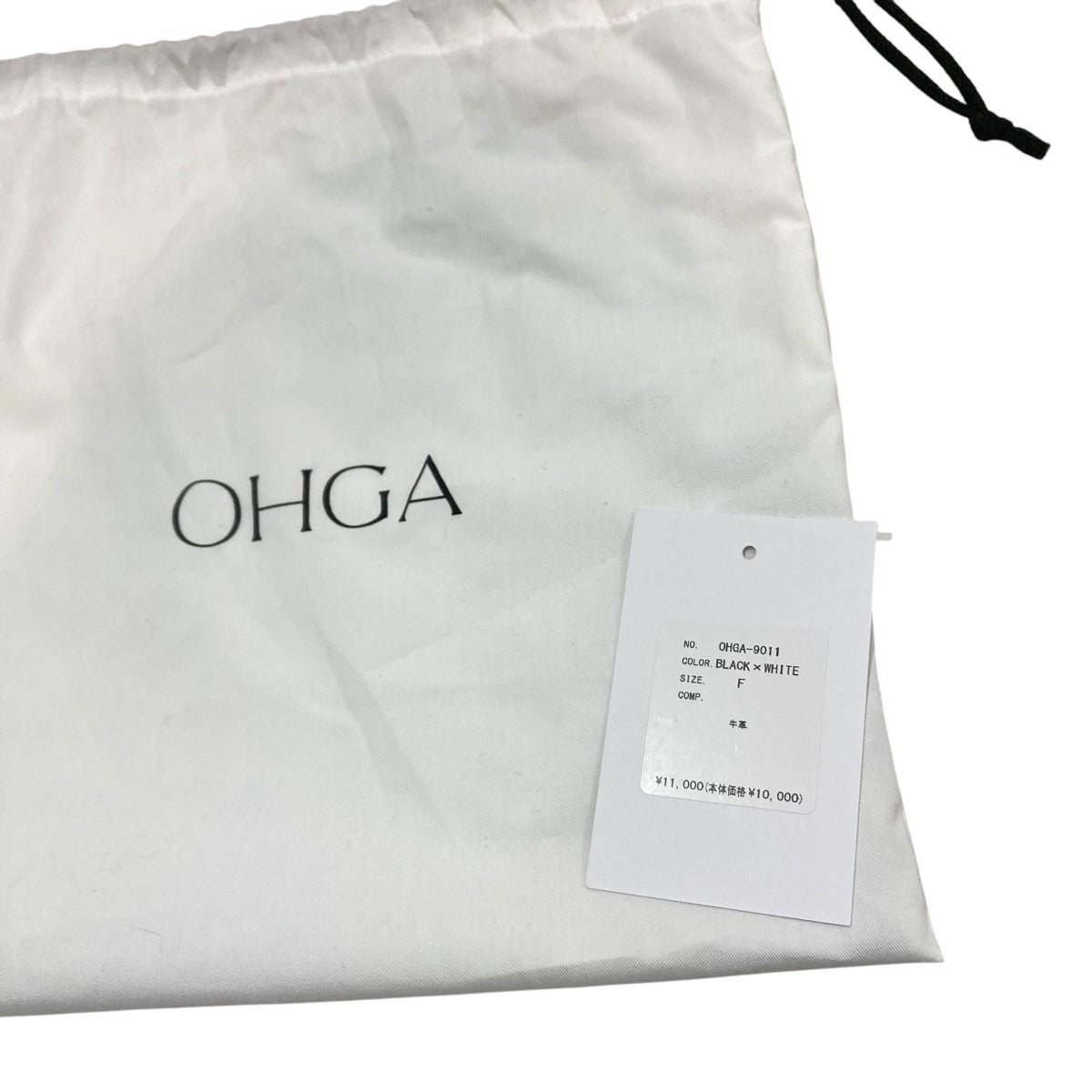 OHGA(オーガ) ショルダーストラップ ホワイト×ブラック サイズ