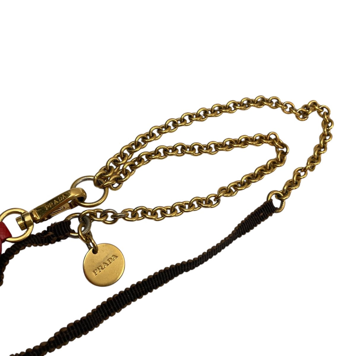 【新発売】今週の市販 PRADA(プラダ) ネックレス ブラウン×ゴールド×レッド｜【公式 アクセサリー