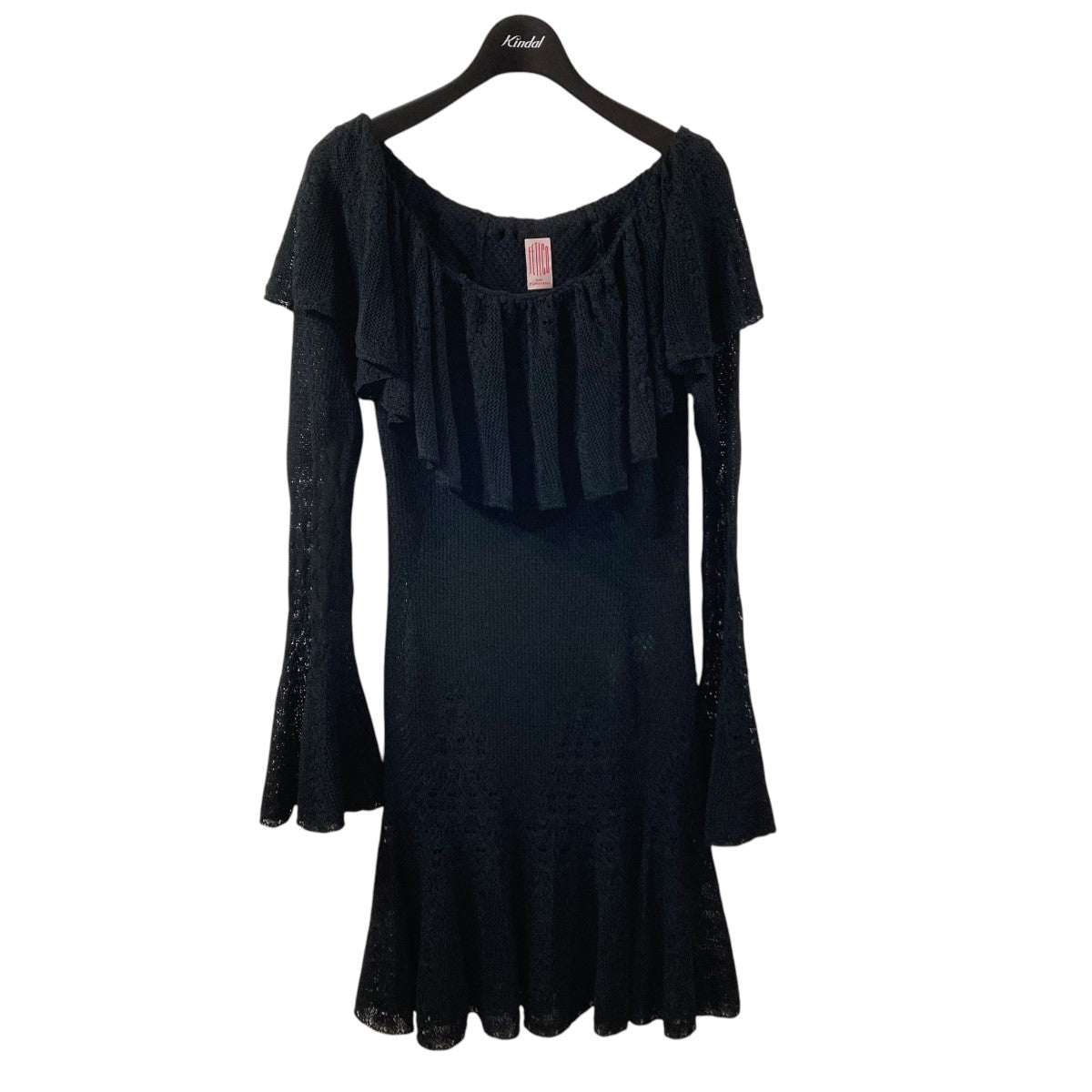 FETICO 24AWLACE KNIT OFF-SHOULDER MINI DRESS長袖ワンピースFTC244 0704 古着・中古-1枚目のアイテム画像