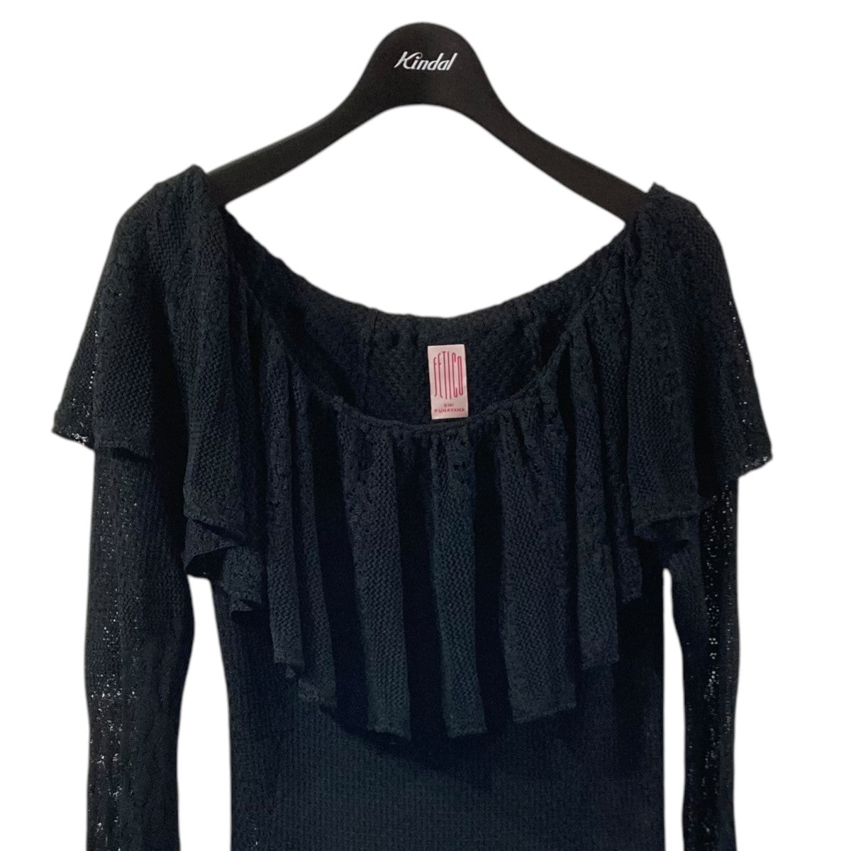 FETICO 24AWLACE KNIT OFF-SHOULDER MINI DRESS長袖ワンピースFTC244 0704 古着・中古-3枚目のアイテム画像