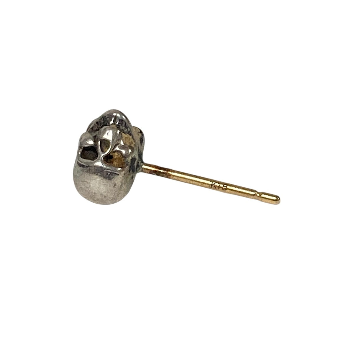 スタンリーゲス*スカルデザイン シルバー ピアス(片耳用)　K18 シルバー925 スカルピアス ドクロ フラワー 花 シルバー silver