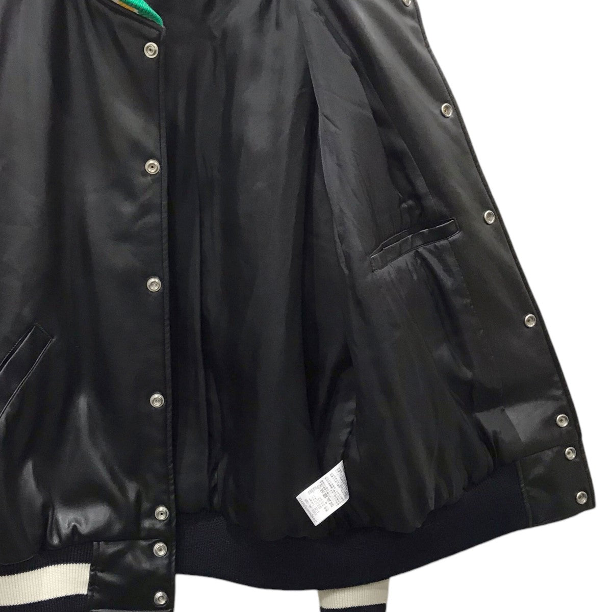 SASQUATCHfabrix.(サスクワァッチファブリックス.) スタジャン SYNTHTETIC Leather Stadium JKT シンセティックレザー スタジアムジャケット 22SS-JKL-006 サイズ:L メンズ ジャケット・ブルゾン 中古・古着