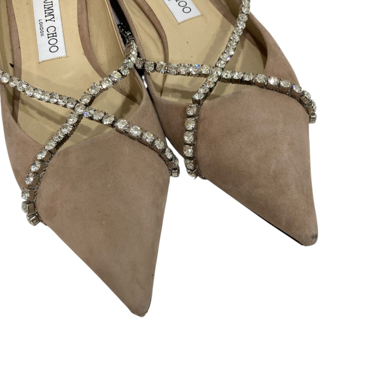 お得！JIMMY CHOO ベージュ ポインテッドトゥ ミュール jcromy100p_1.jpg