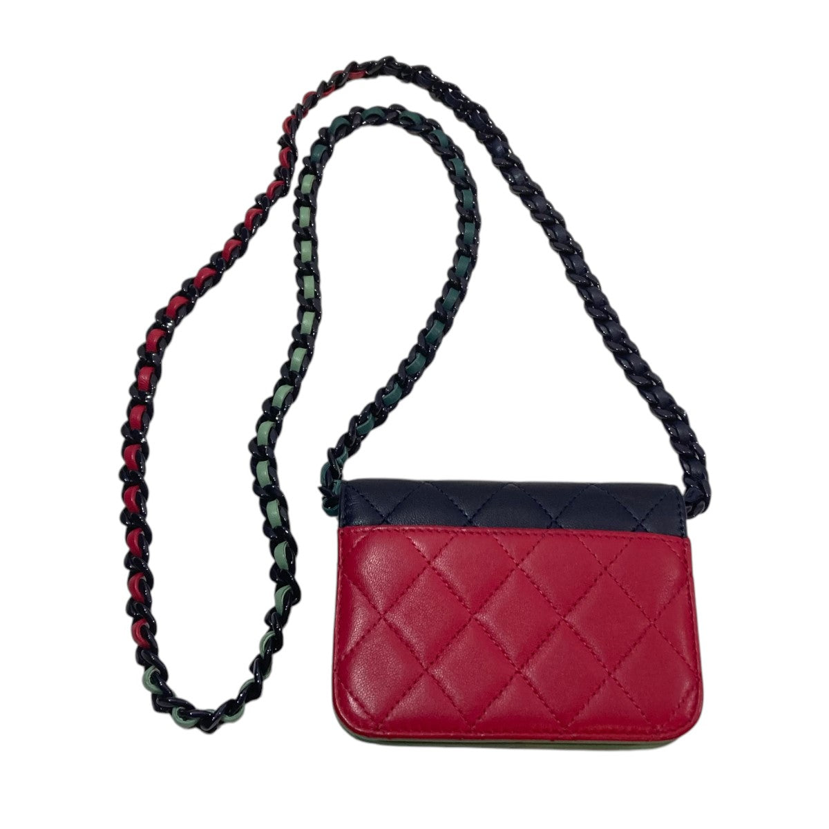 「お値下げ可」　CHANEL シャネル　ポーチ　ショルダーポーチ　レッド　赤 CHANEL(シャネル) ショルダーポーチ ネイビー×グリーン×レッド