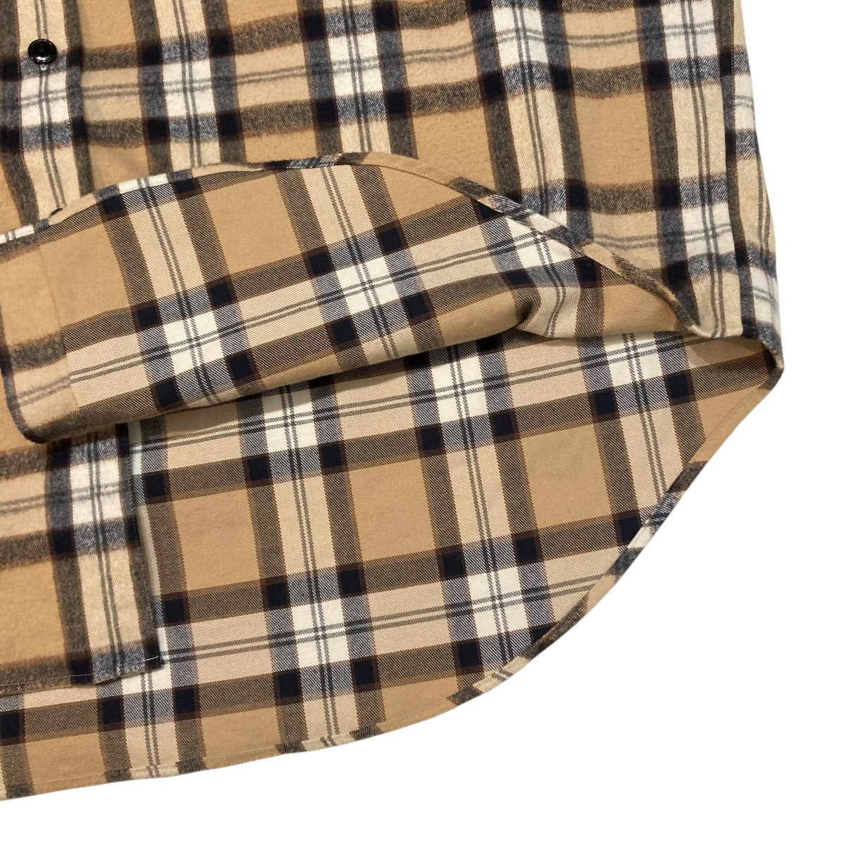 プラージュ　チェックシャツ　美品 MUZE TURQUOISE LABEL -【CRASHED OMBRE CHECK SHIRT(BLACK