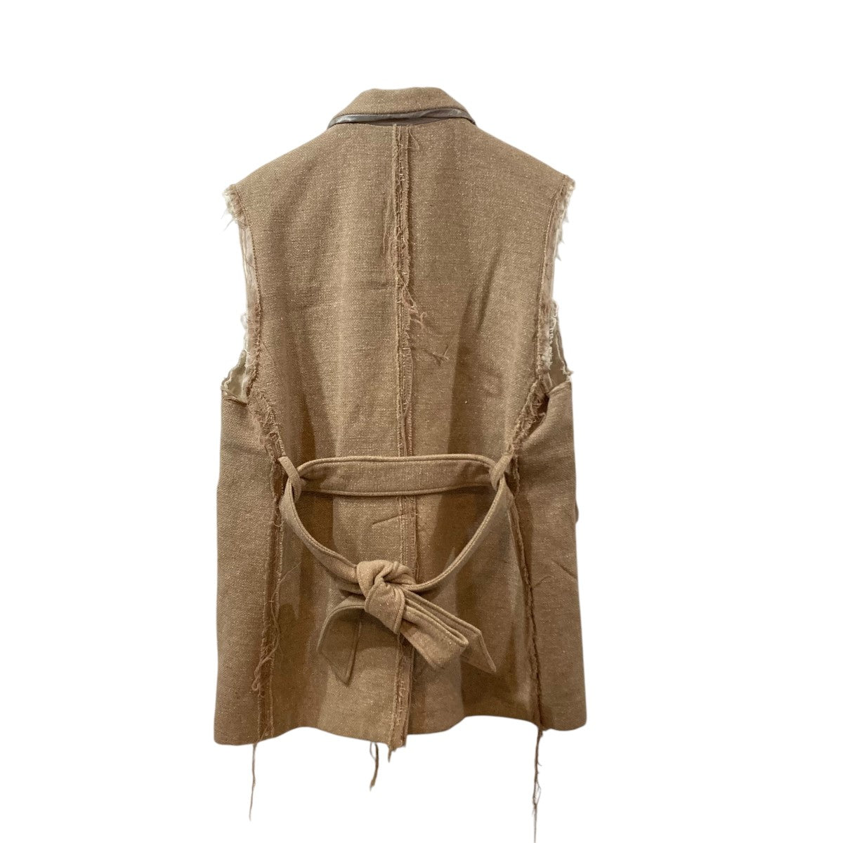 Midorikawa ストライプ ベスト Midorikawa(ミドリカワ) silk wool belted vest jacketシルク