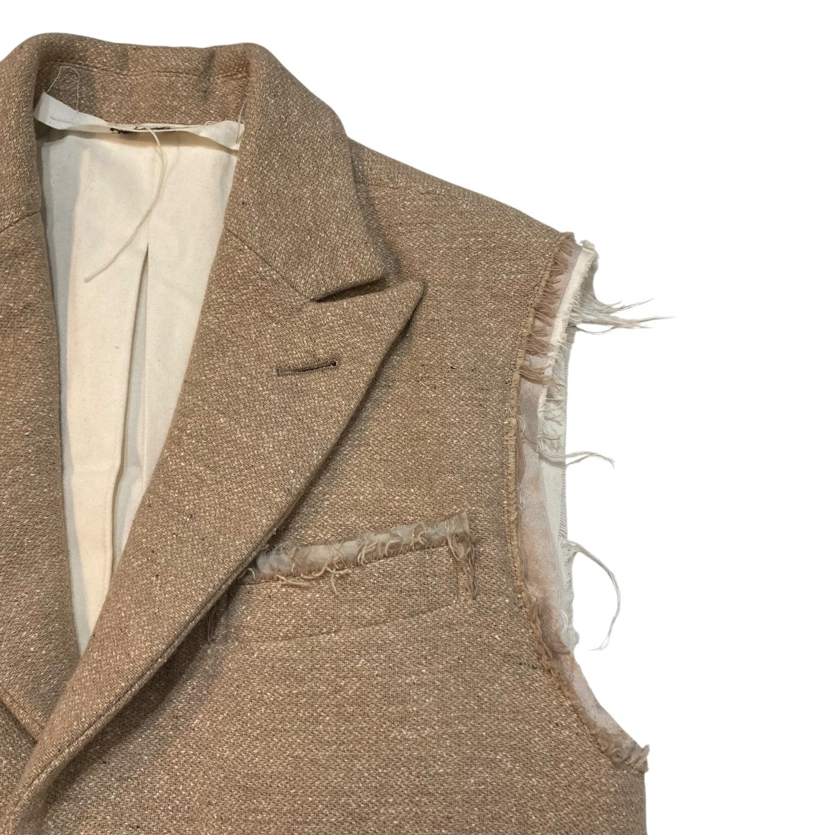 Midorikawa(ミドリカワ) silk wool belted vest jacketシルクウール