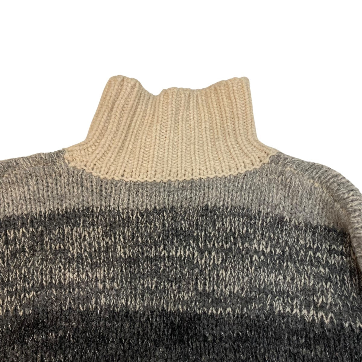 CLANE(クラネ) GRADATION BORDER WIDE KNIT TOPSタートルネックニット  