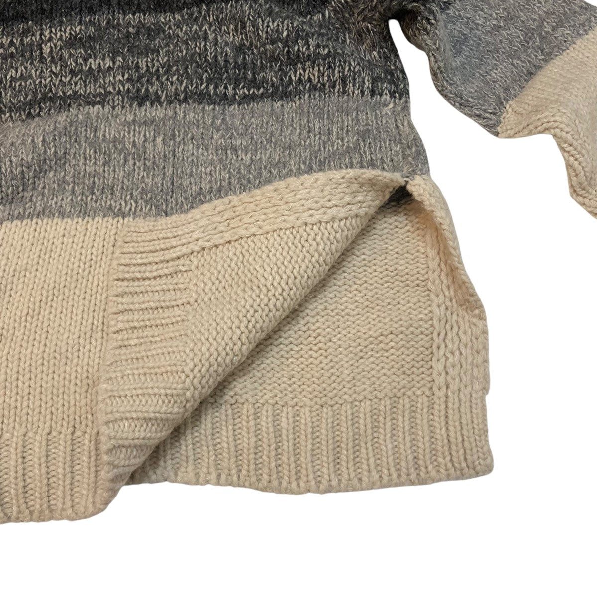 CLANE(クラネ) GRADATION BORDER WIDE KNIT TOPSタートルネックニット  